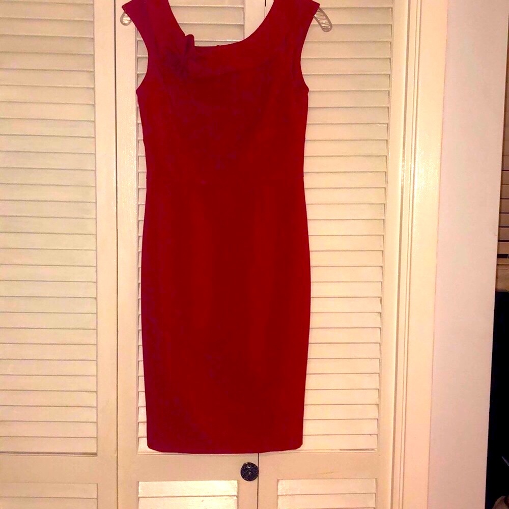 Calvin Klein straight line red dress, size 2.